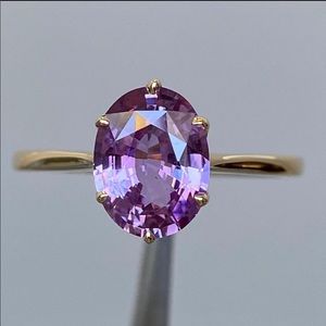 14k Yellow Gold Flawless Sapphire Solitaire Ring